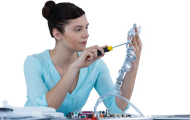 Computer engineer repairing computer parts