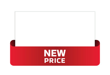 New price banner design. New price icon. Flat style vector illustration.