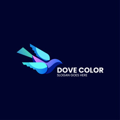 Vector Logo Illustration Dove Gradient Colorful Style