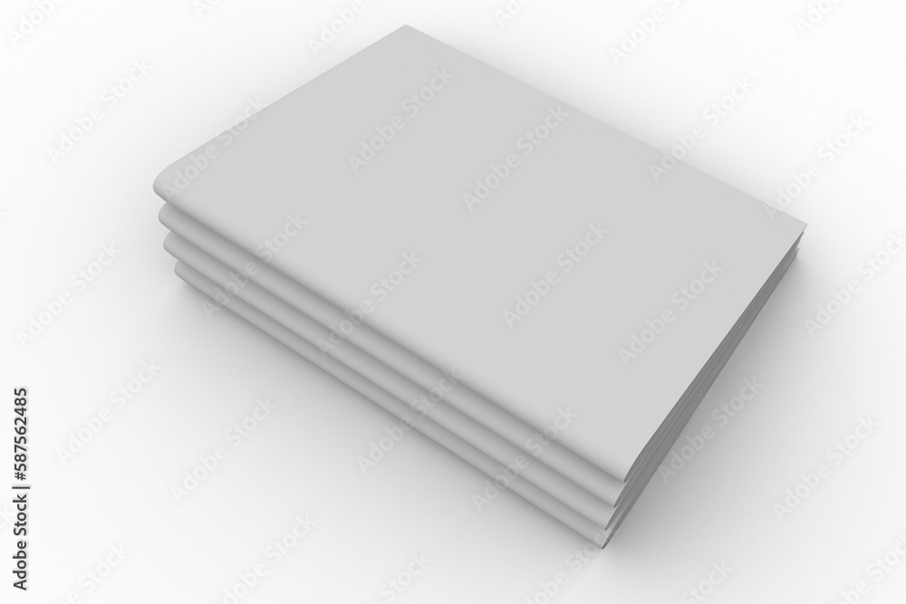 Poster digitally composite image of blank paper stack