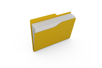 Digital image of yellow folder with document