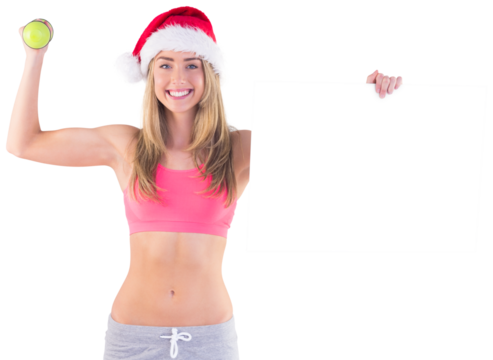 Festive fit blonde showing poster