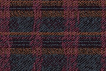 detailed close-up view of a plaid patterned fabric. Generative AI
