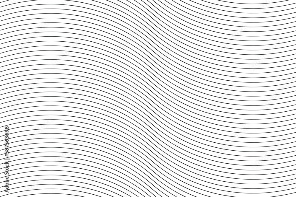 Poster abstract monochrome seamless curved wavy lines pattern design.