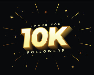 thank your 10k followers for helping you reach a subscriber milestone - obrazy, fototapety, plakaty