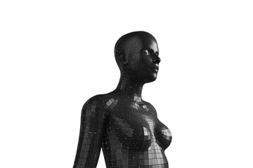 Close-up of black 3d woman