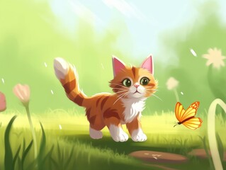 ガーデンに遊ぶ猫