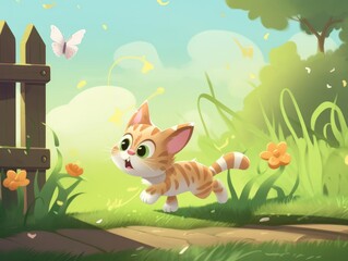 ガーデンに遊ぶ猫