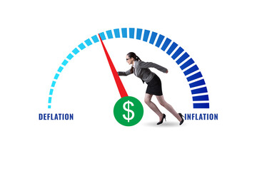Inflation and deflation business concept