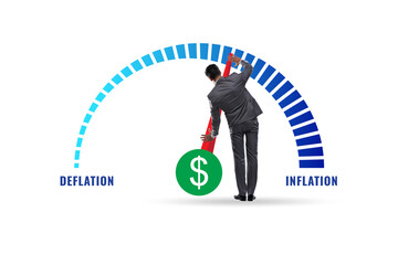 Inflation and deflation business concept