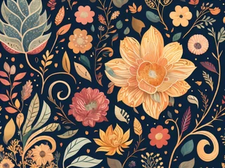Meubelstickers seamless floral background © Venture Bell