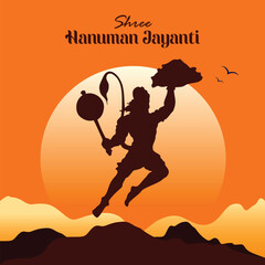 Creative illustration of Hanuman Jayanti, celebrates the birth of Lord Sri Hanuman