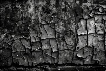 black old wall cracked concrete background abstract black texture, vintage old background. Generative AI