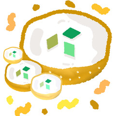 Icon cartoon cute thai dessert sweets food  note template portfolio design by me no background