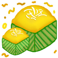 Icon cartoon cute thai dessert sweets food  note template portfolio design by me no background