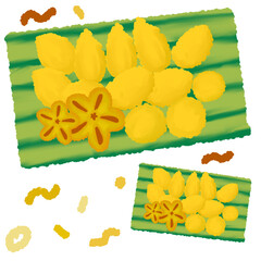 Icon cartoon cute thai dessert sweets food  note template portfolio design by me no background