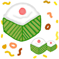 Icon cartoon cute thai dessert sweets food  note template portfolio design by me no background