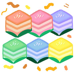 Icon cartoon cute thai dessert sweets food  note template portfolio design by me no background