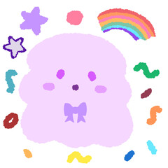 Icon cartoon cute breads and coffee egg flower colorful note template portfolio design by me no background