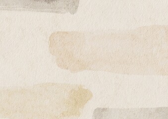 Abstract beige watercolor painting with grunge brush in earth tone color, watercolor paper texture...