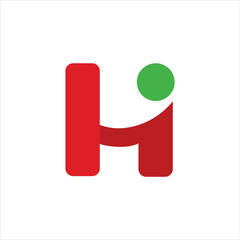 letter H with people logo design icon