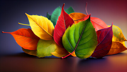 Vibrant autumn maple leaves, nature beauty showcased generated by AI
