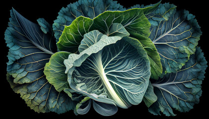 Fresh, healthy kale salad with vibrant vegetables generated by AI