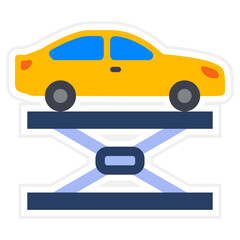 Hydraulic Car Sticker Icon
