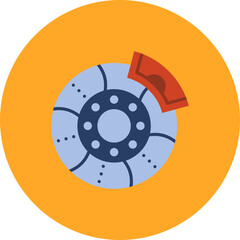 Brake Multicolor Circle Flat Icon