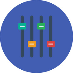 Volume Control Multicolor Circle Flat Icon