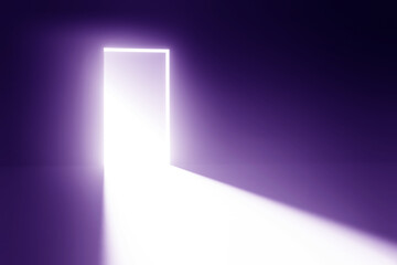 Backlit door with light coming from behind