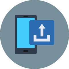 Upload Multicolor Circle Flat Icon