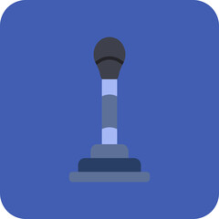 Gear Stick Multicolor Round Corner Flat Icon