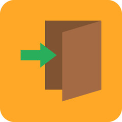 Login Multicolor Round Corner Flat Icon