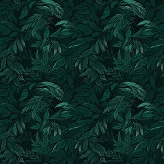 Naklejka na ściany i meble Lush Green Foliage Seamless Pattern: A Nature-inspired Design for Print and Web, created using Generative AI