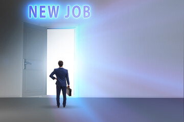 Obraz premium New job concept with open door