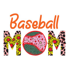 Baseball Mom Sublimation Design