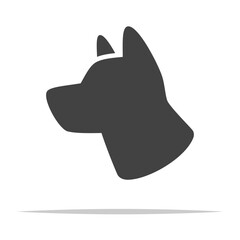 Dog head icon vector isolated