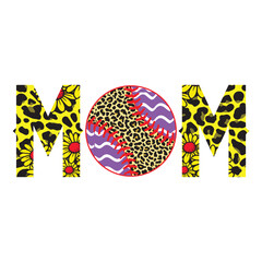Fototapeta premium Baseball Mom Sublimation Design