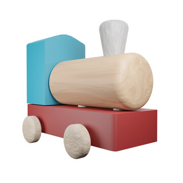 Wooden locomotive train