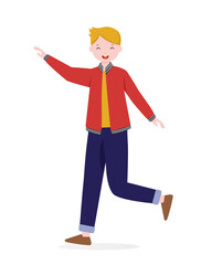 character man happy dance movements isolated	
