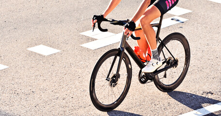 Cycling Cyclist Athletes Riding A Race Competition, Racing Bike During Competition, Racing-Bike.