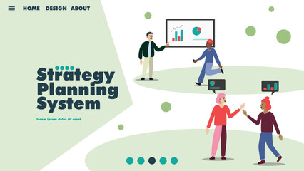 business landing page design concept character