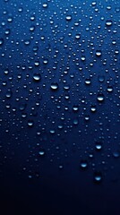 water drops on dark blue background. Generative AI