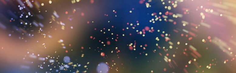 Abstract light celebration background with defocused golden lights, holiday party