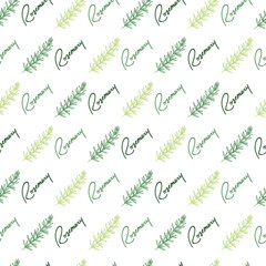 Abstract Rosemary Leaves Vector Graphic Art Seamless Pattern