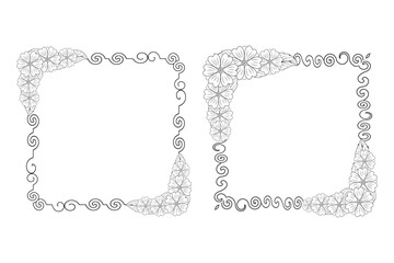 set of hand drawn doodle vector floral frames element border wedding border banner floral design design elements for logo wedding, poster, funeral, invitation, banner, greeting card Vector art
