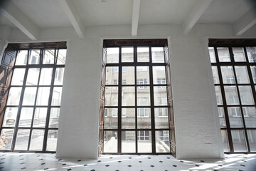panoramic windows with light curtains interior doors home