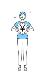 為替差益や円高のイメージ、中年・シニア女性看護師、理学療法士、作業療法士、言語聴覚士、看護助手