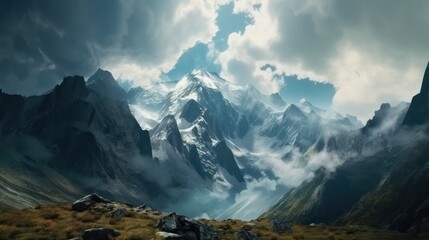 山岳地帯　風景　イメージイラスト　generative AI